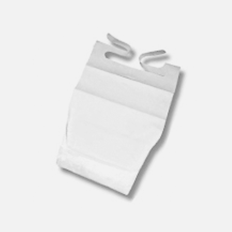 Babero adulto desechable blanco con bolsillo, caja 500 unidades